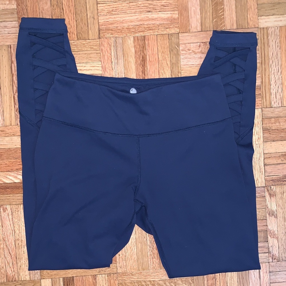 YOGALICIOUS Cutout Activewear Legging NAVY Women’s Size Small